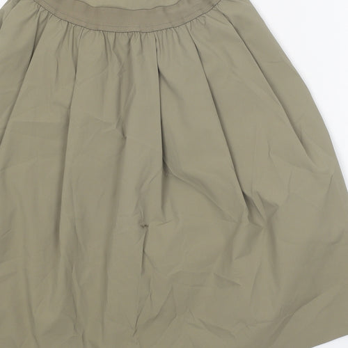 Preworn Womens Green Paisley Polyester Pleated Skort Size XS