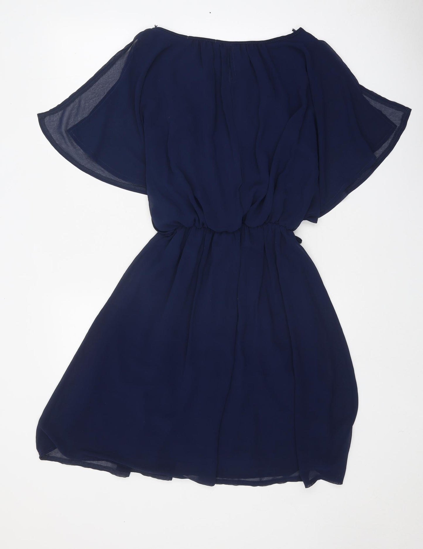 Atmosphere Womens Blue Polyester Skater Dress Size 10 Boat Neck Pullover