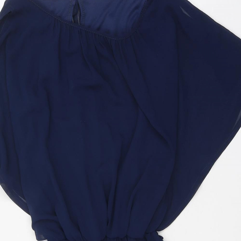 Atmosphere Womens Blue Polyester Skater Dress Size 10 Boat Neck Pullover