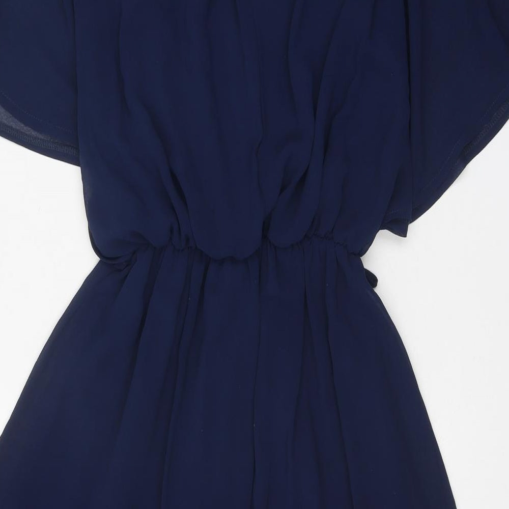 Atmosphere Womens Blue Polyester Skater Dress Size 10 Boat Neck Pullover