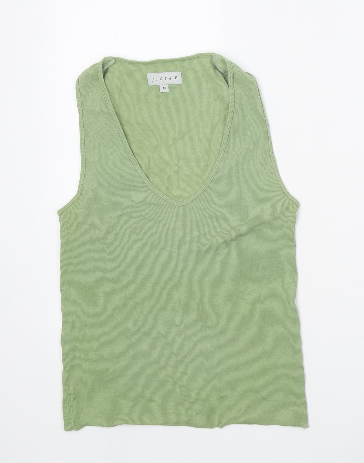 Jigsaw Womens Green Cotton Basic Tank Size M Scoop Neck