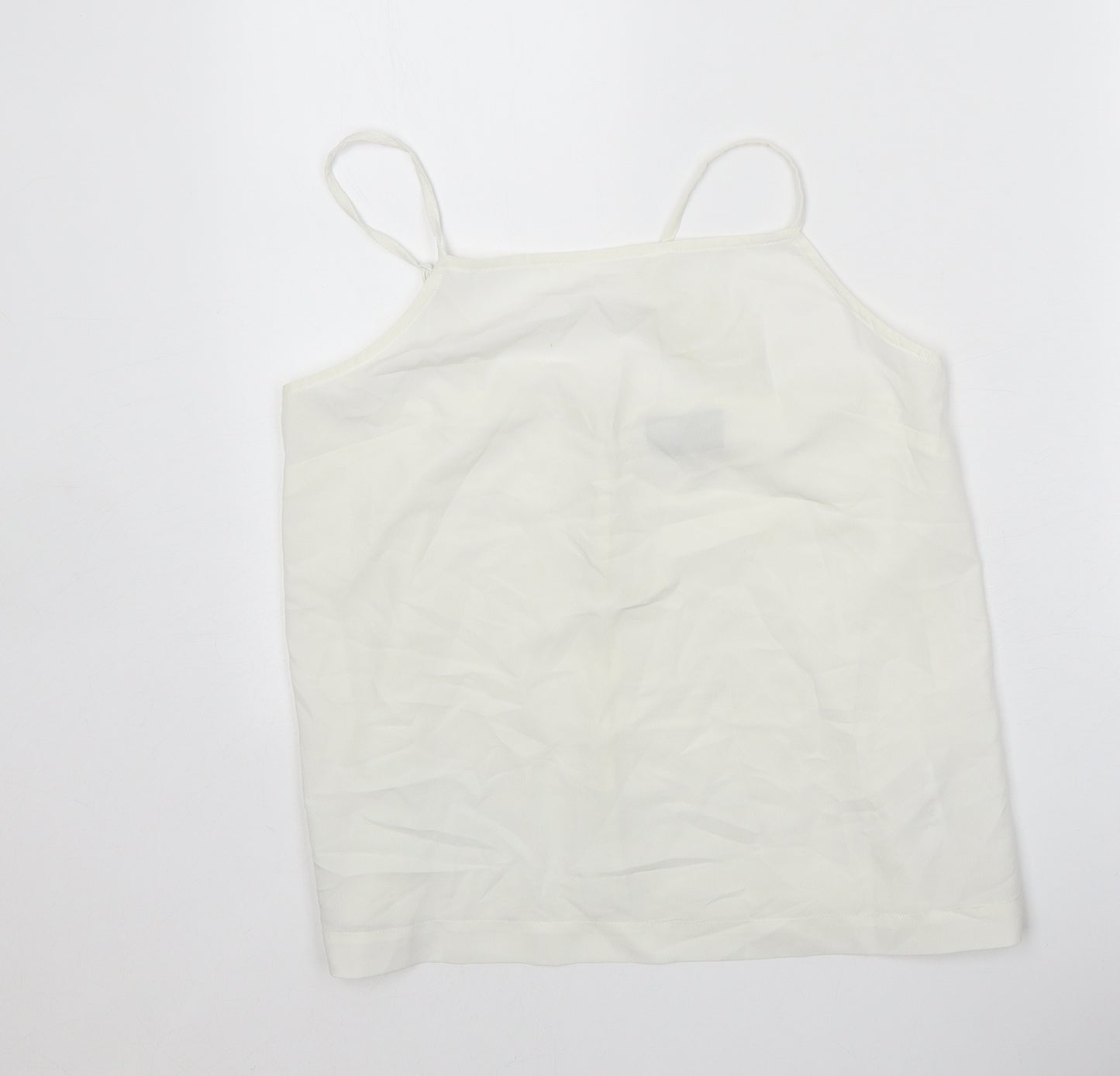 ASOS Womens White Polyester Camisole Tank Size 10 Square Neck