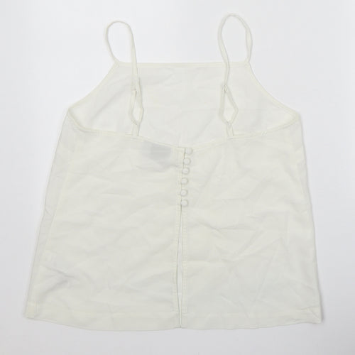 ASOS Womens White Polyester Camisole Tank Size 10 Square Neck