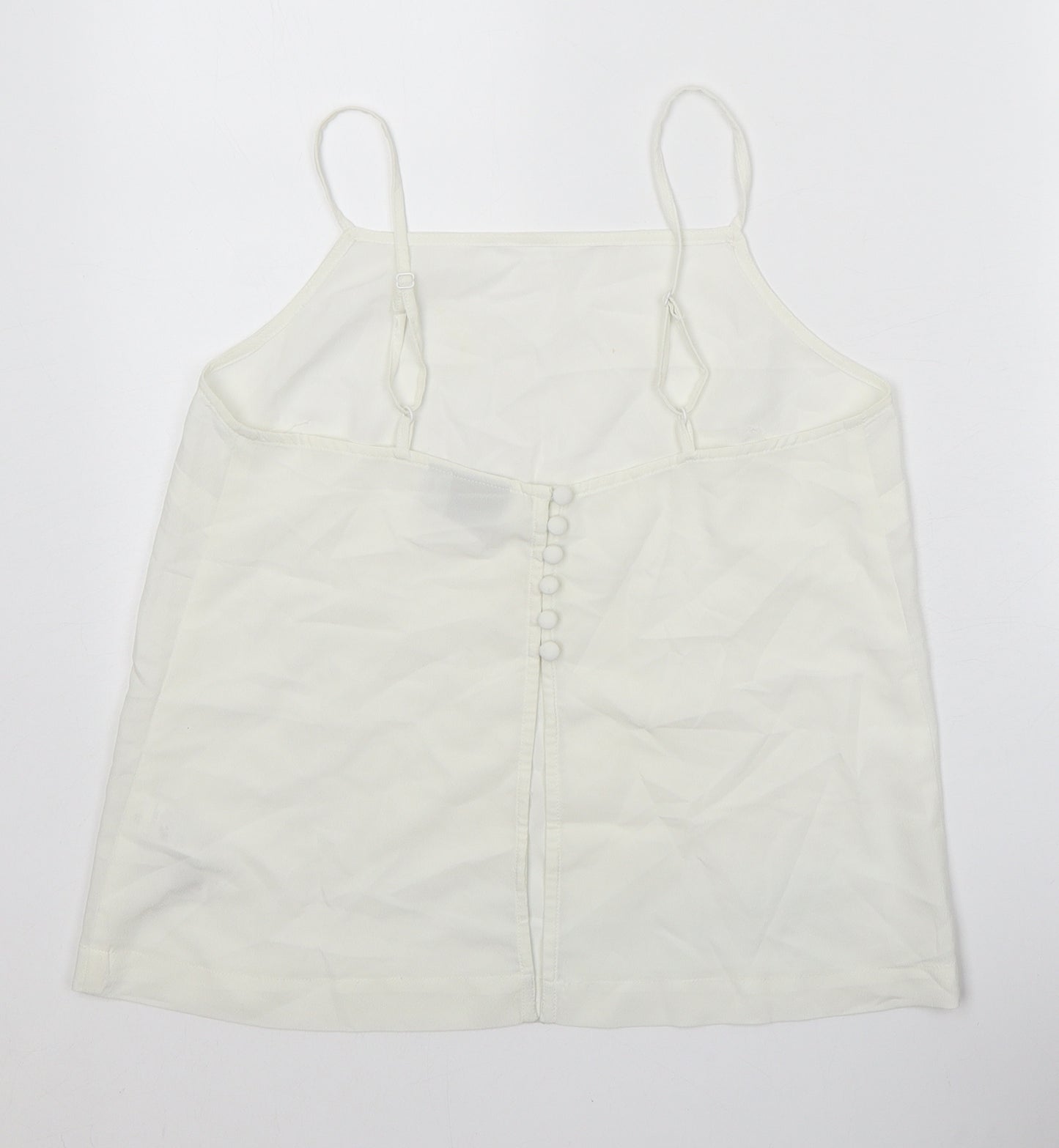 ASOS Womens White Polyester Camisole Tank Size 10 Square Neck