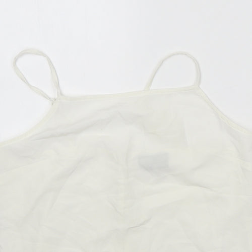 ASOS Womens White Polyester Camisole Tank Size 10 Square Neck