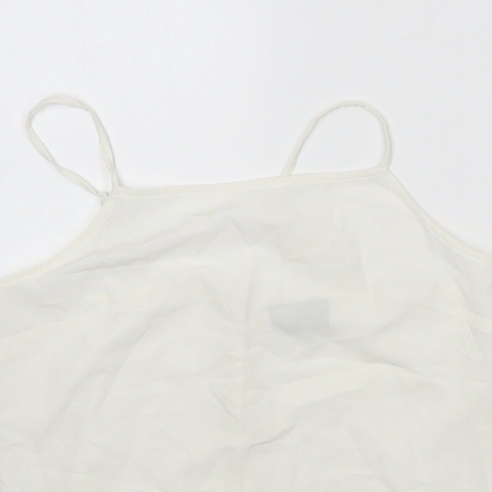 ASOS Womens White Polyester Camisole Tank Size 10 Square Neck