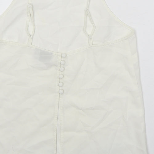 ASOS Womens White Polyester Camisole Tank Size 10 Square Neck