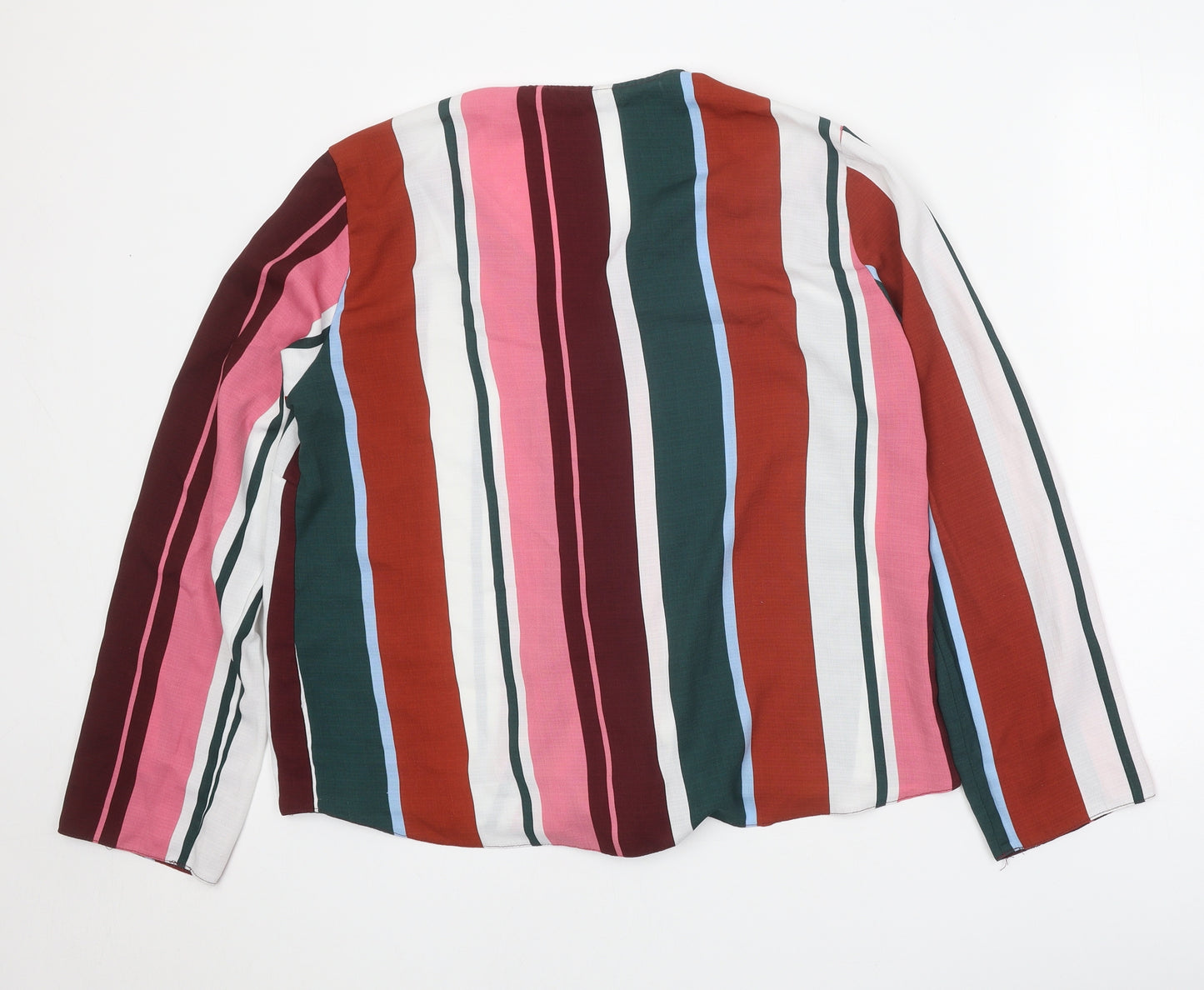 George Womens Multicoloured Striped Polyester Basic Blouse Size 16 V-Neck - Tie Front