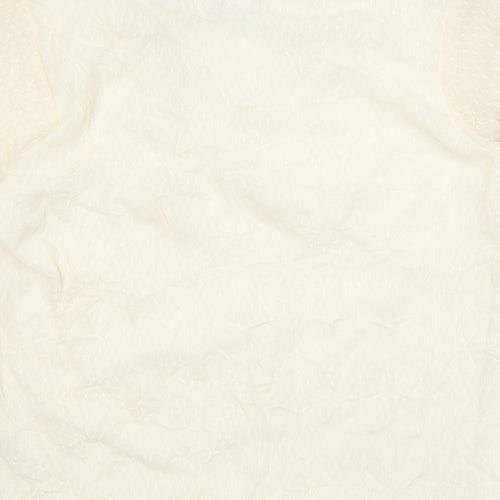 Bonmarché Womens White Polyester Basic T-Shirt Size L V-Neck
