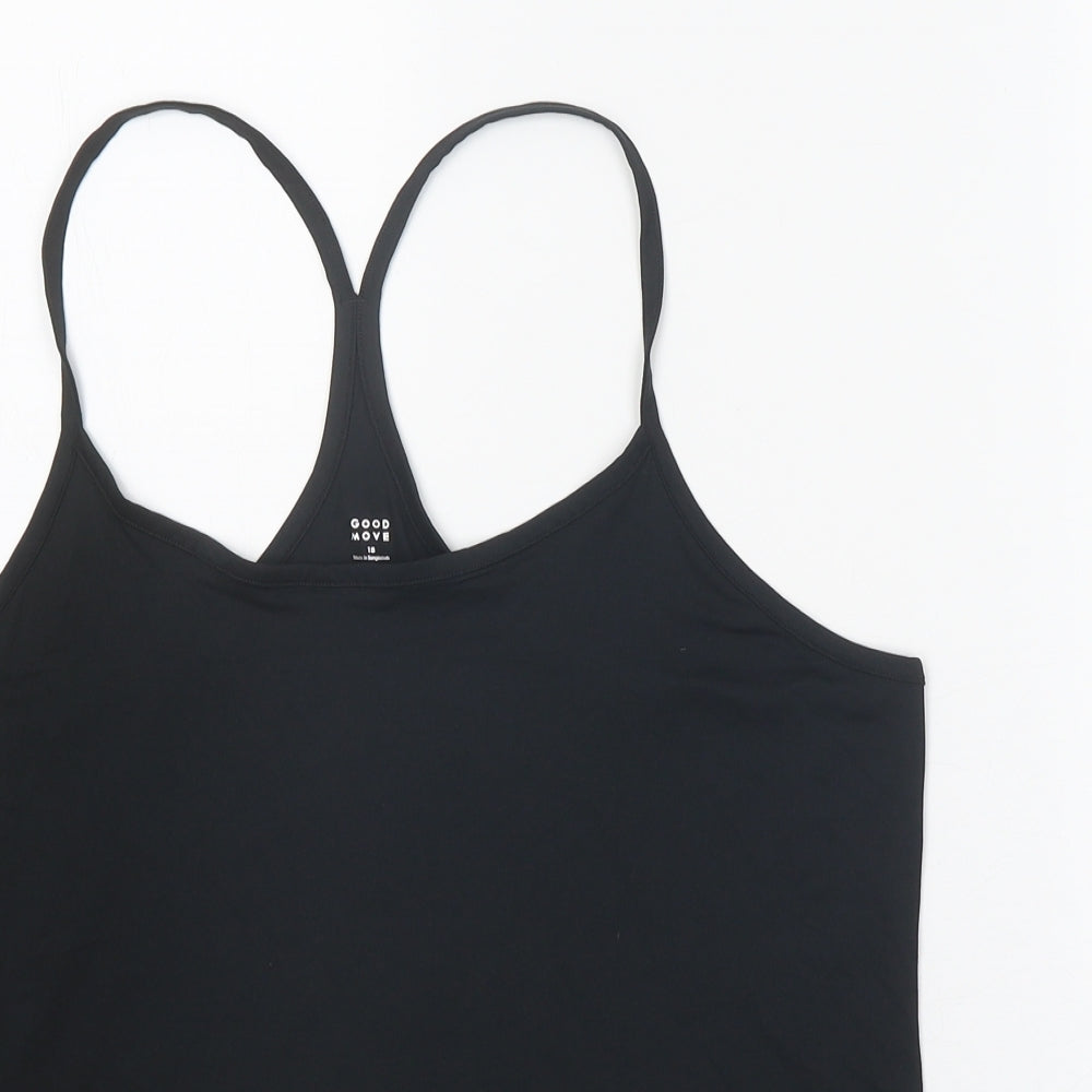Marks and Spencer Womens Black Polyester Camisole Tank Size 18 Scoop Neck Pullover - Racerback