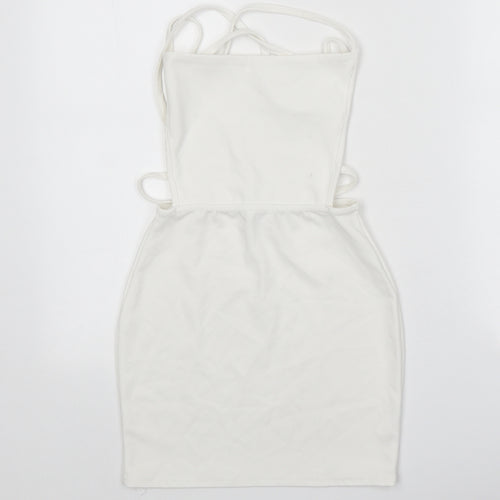 In the Style Womens White Polyester A-Line Size 6 Square Neck Pullover