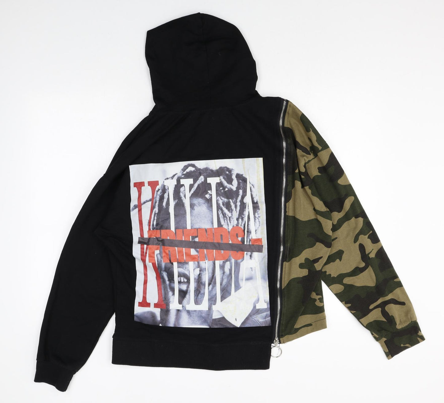 Ninght Eit Womens Multicoloured Camouflage Cotton Full Zip Hoodie Size M Zip - Thing