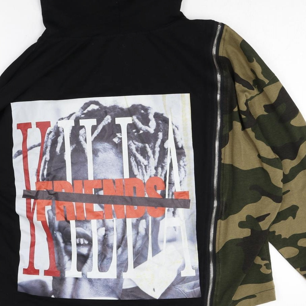 Ninght Eit Womens Multicoloured Camouflage Cotton Full Zip Hoodie Size M Zip - Thing