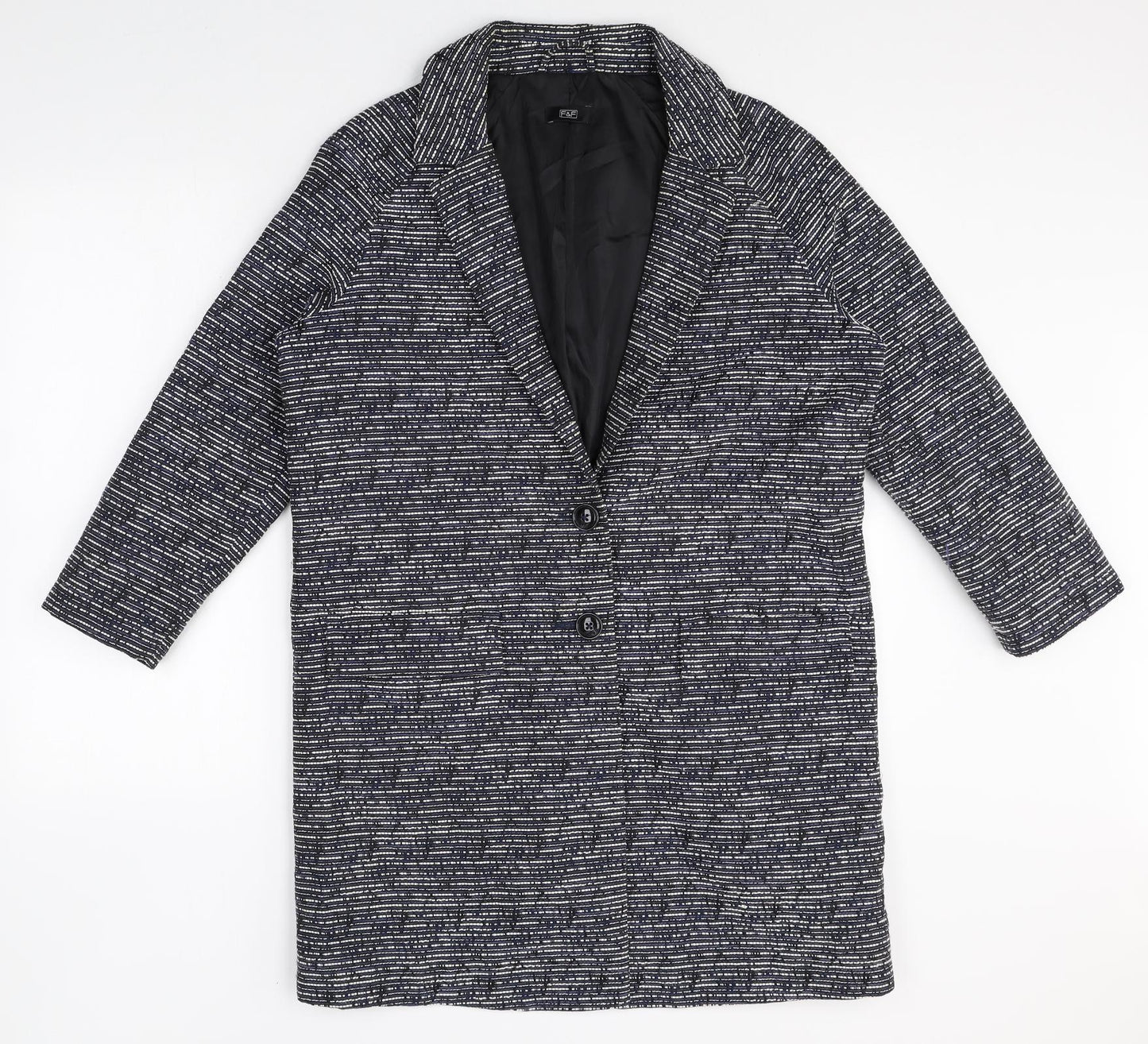 F&F Womens Grey Cotton Jacket Blazer Size 12