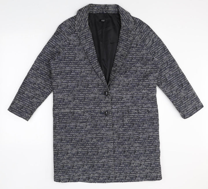 F&F Womens Grey Cotton Jacket Blazer Size 12