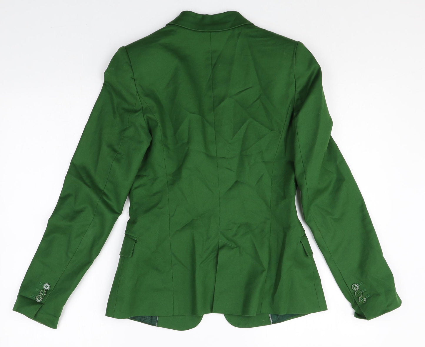 Zara Womens Green Cotton Jacket Blazer Size XS