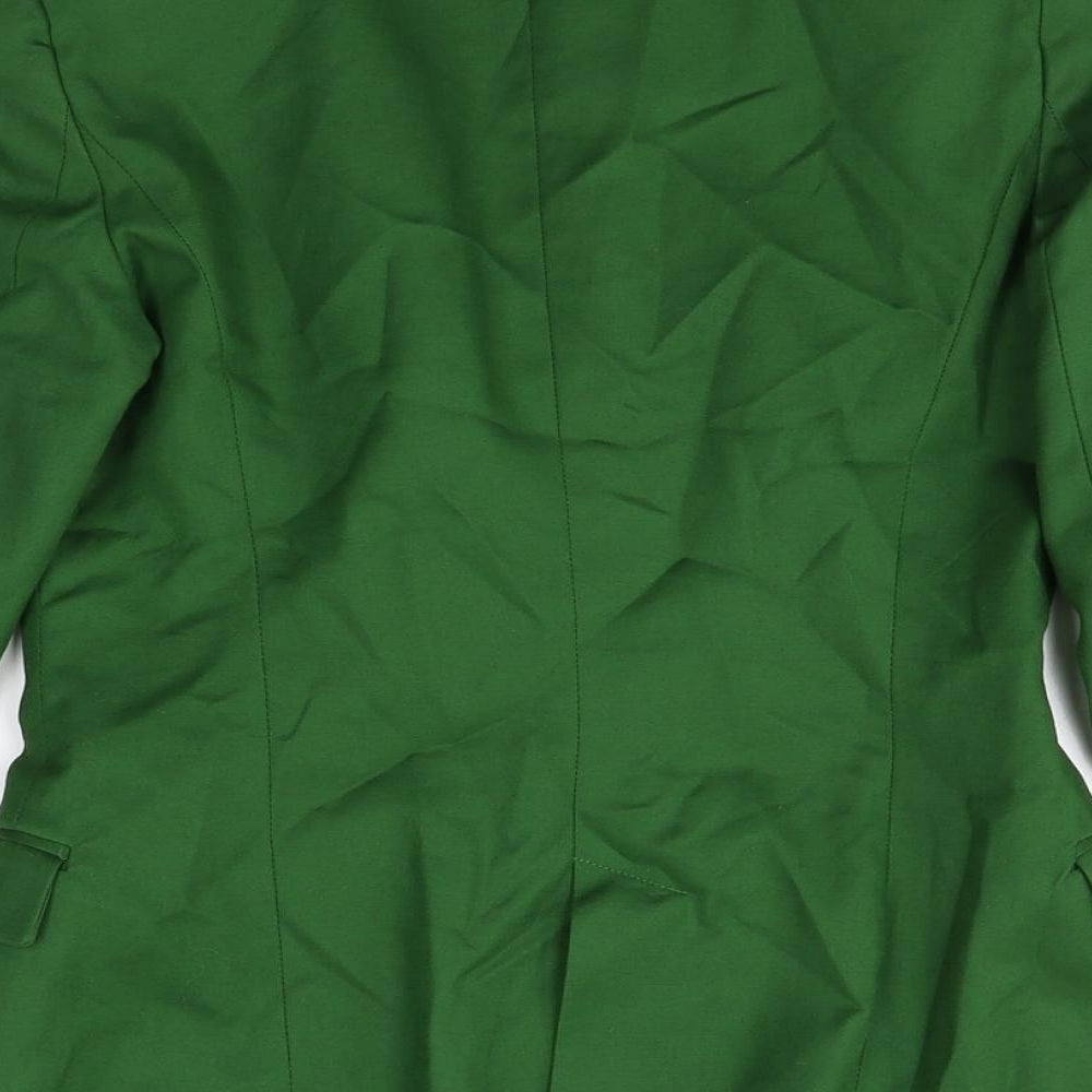 Zara Womens Green Cotton Jacket Blazer Size XS