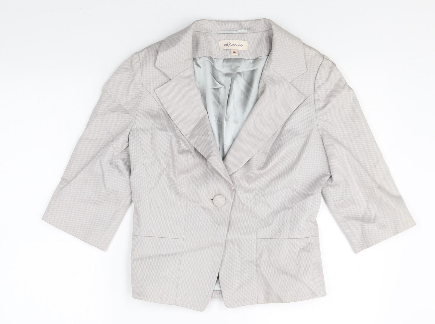 Bravissimo Womens Grey Cotton Jacket Blazer Size 8