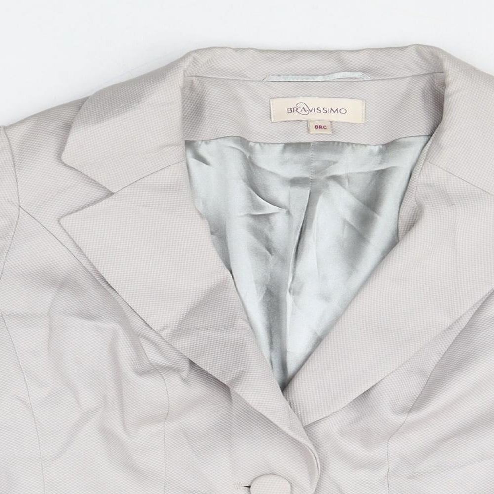 Bravissimo Womens Grey Cotton Jacket Blazer Size 8