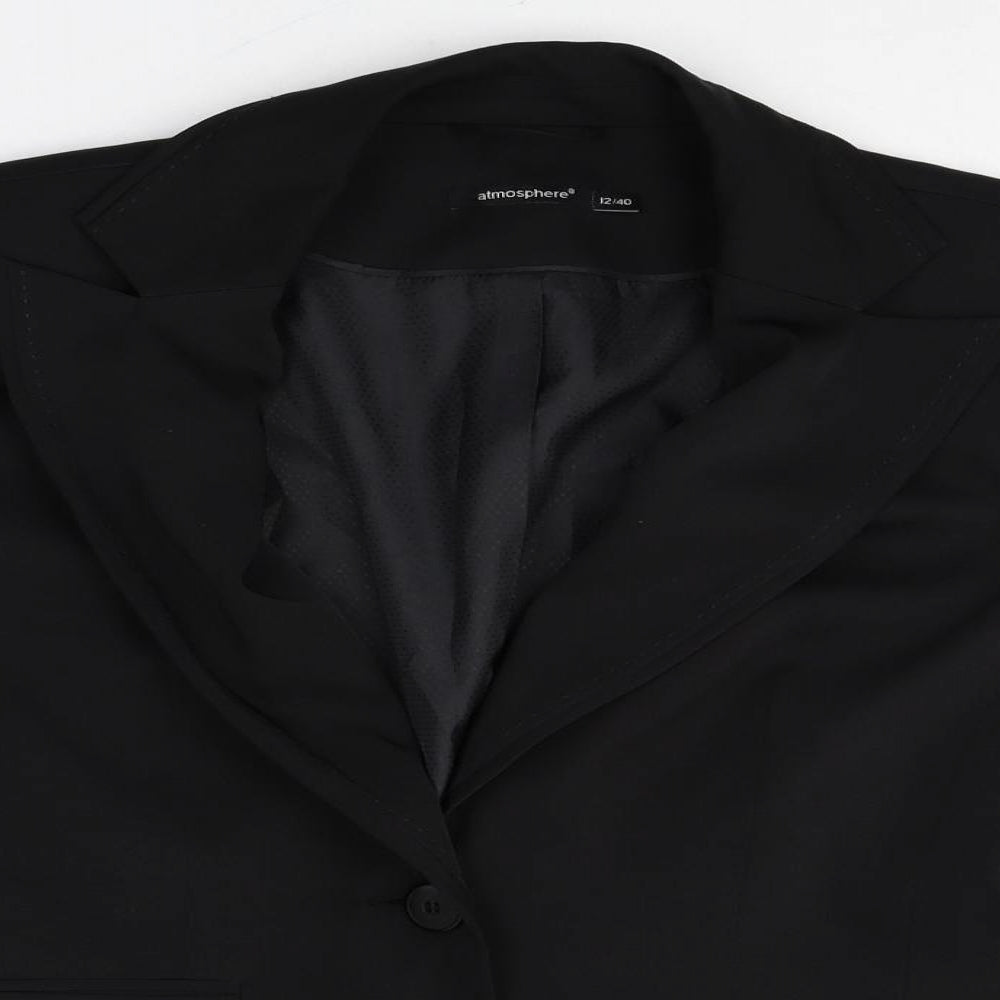 Atmosphere Womens Black Polyester Jacket Blazer Size 12