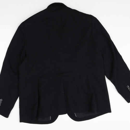 Preworn Womens Black Polyester Jacket Blazer Size 10
