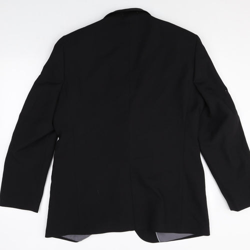 George Mens Black Polyester Jacket Suit Jacket Size 42 Big & Tall