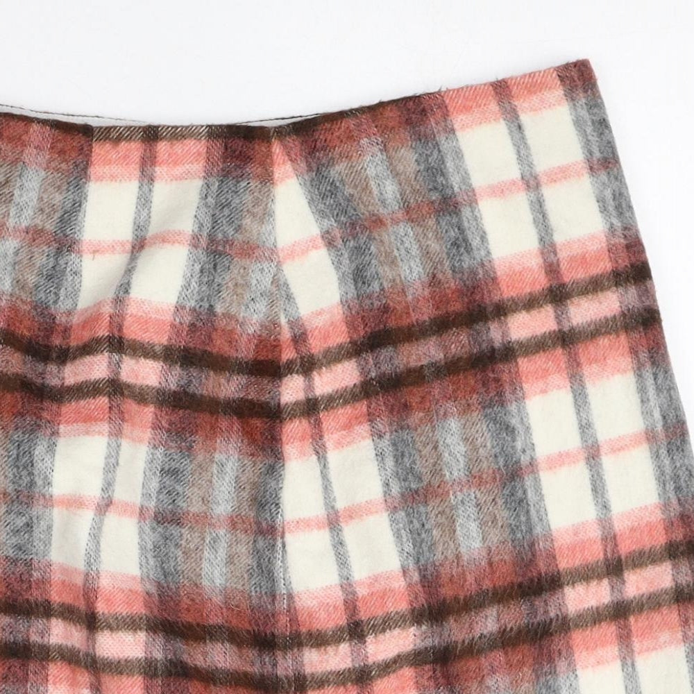 Marks and Spencer Womens Multicoloured Plaid Acrylic Straight & Pencil Skirt Size 10 Zip