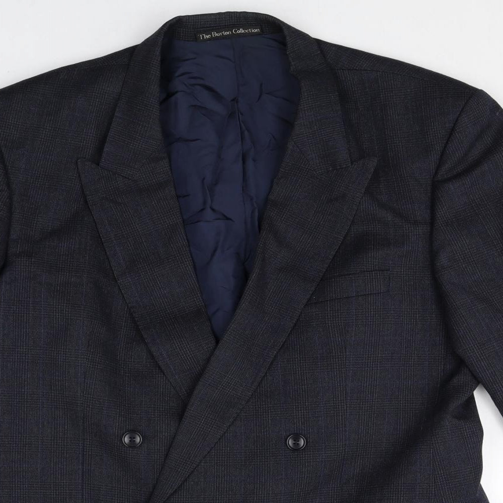 The Burton Collection Mens Black Wool Jacket Suit Jacket Size 42 Regular