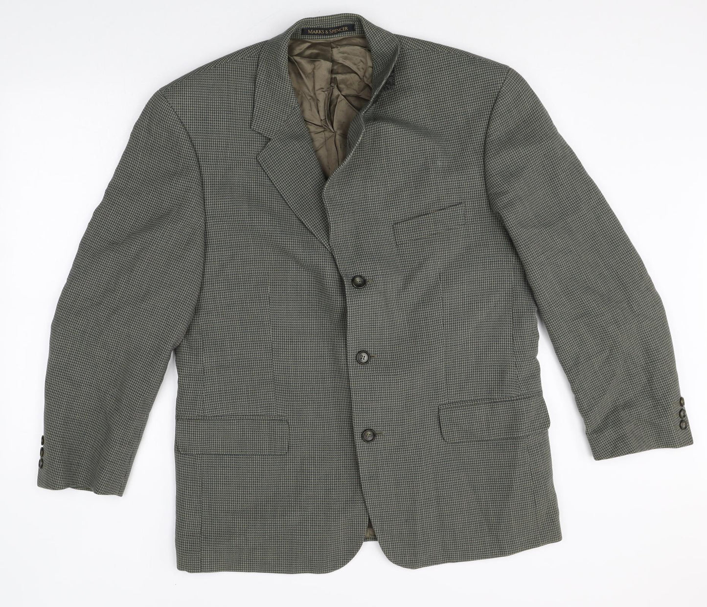 Marks and Spencer Mens Grey Cotton Jacket Suit Jacket Size 42 Regular