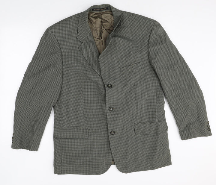 Marks and Spencer Mens Grey Cotton Jacket Suit Jacket Size 42 Regular