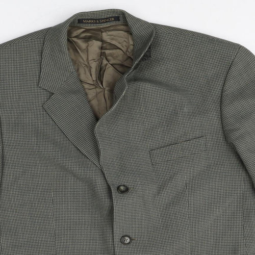 Marks and Spencer Mens Grey Cotton Jacket Suit Jacket Size 42 Regular