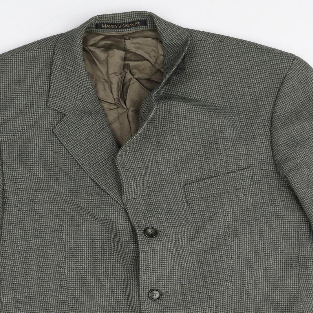 Marks and Spencer Mens Grey Cotton Jacket Suit Jacket Size 42 Regular