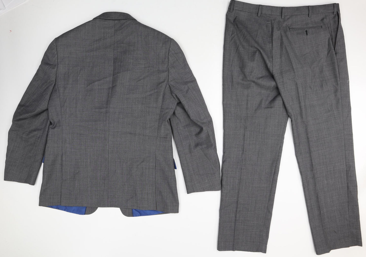 Marks and Spencer Mens Grey Wool 2 Piece Suit Size 42 Regular