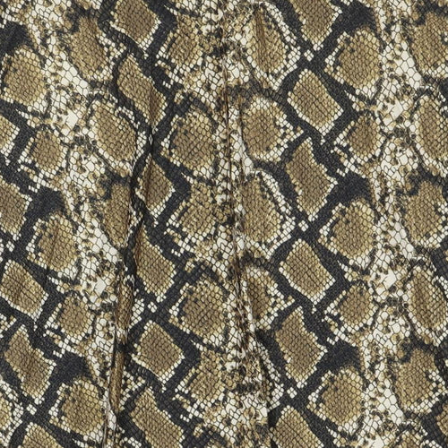 F&F Womens Brown Animal Print Polyester Swing Skirt Size 14 - Snakeskin Pattern