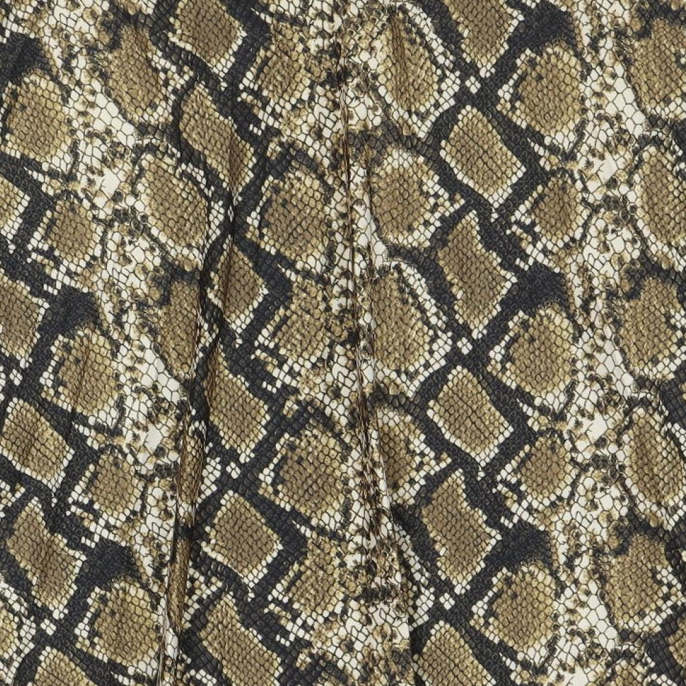F&F Womens Brown Animal Print Polyester Swing Skirt Size 14 - Snakeskin Pattern