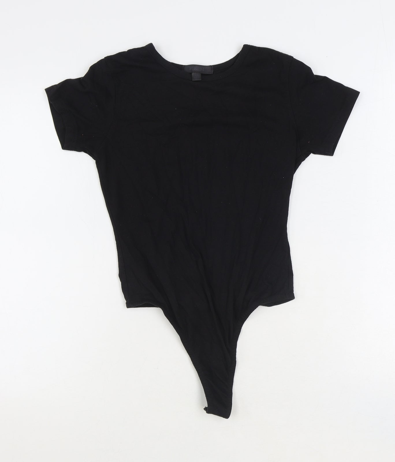 Missguided Womens Black Polyester Bodysuit One-Piece Size 6 Snap