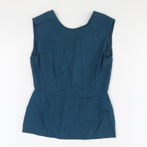 Autograph Womens Green Viscose Basic Blouse Size 8 Boat Neck