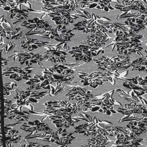 Marks and Spencer Womens Black Floral Polyester Basic Blouse Size 10 Boat Neck