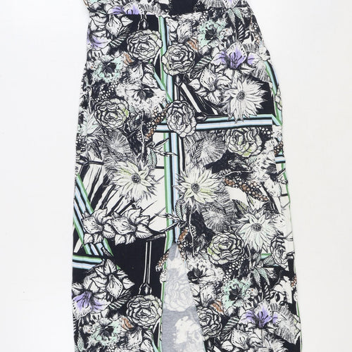Miss Selfridge Womens Blue Floral Polyester A-Line Size 10 Off the Shoulder Pullover