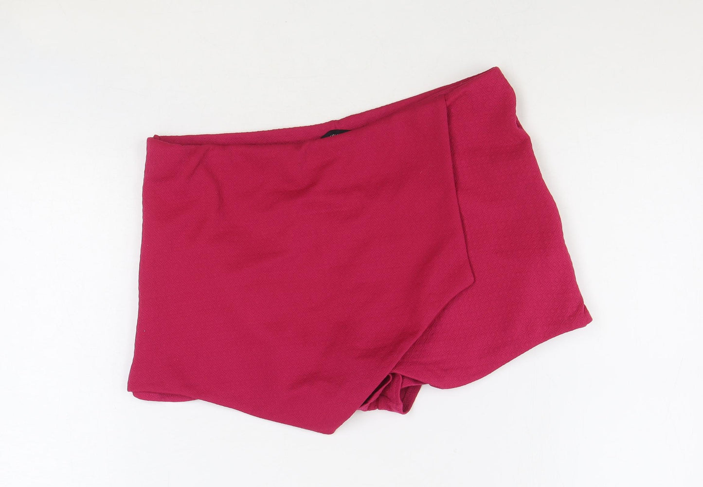 New Look Womens Pink Polyester Wrap Shorts Size 16 Regular Pull On