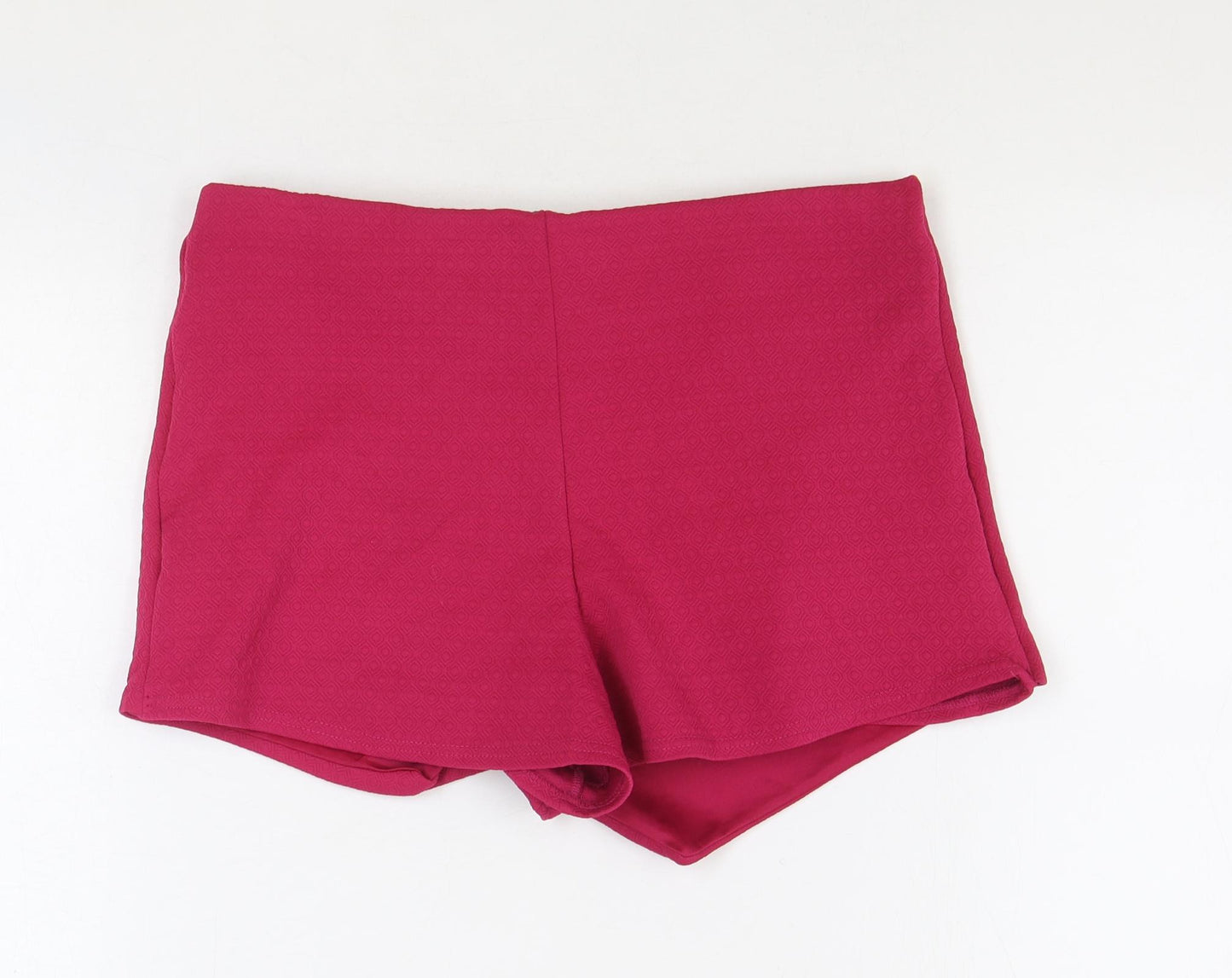 New Look Womens Pink Polyester Wrap Shorts Size 16 Regular Pull On