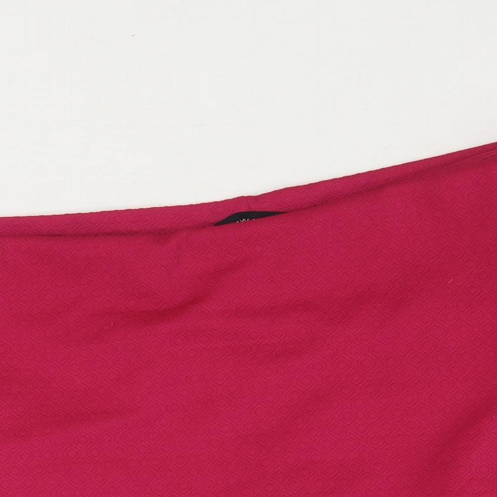 New Look Womens Pink Polyester Wrap Shorts Size 16 Regular Pull On
