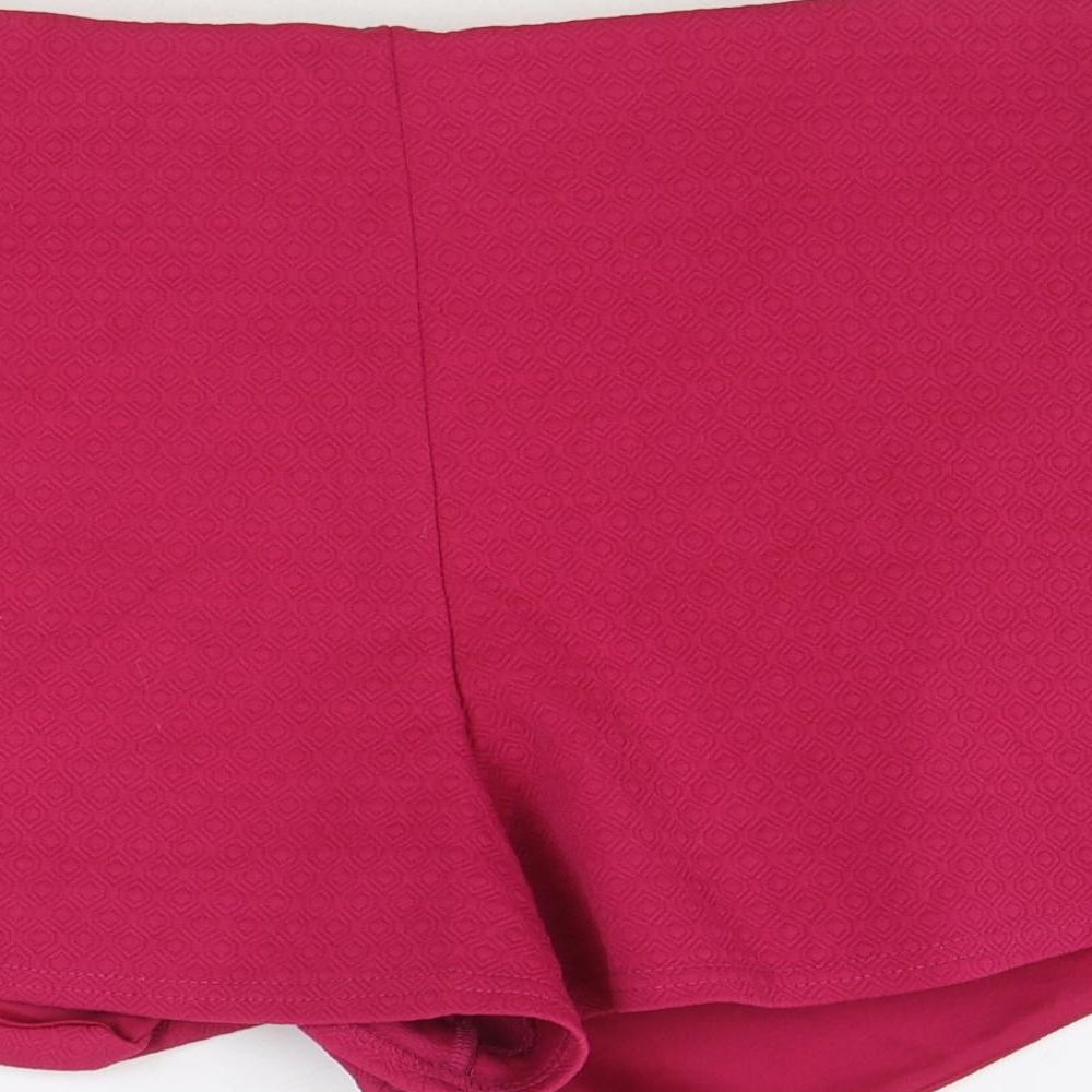 New Look Womens Pink Polyester Wrap Shorts Size 16 Regular Pull On