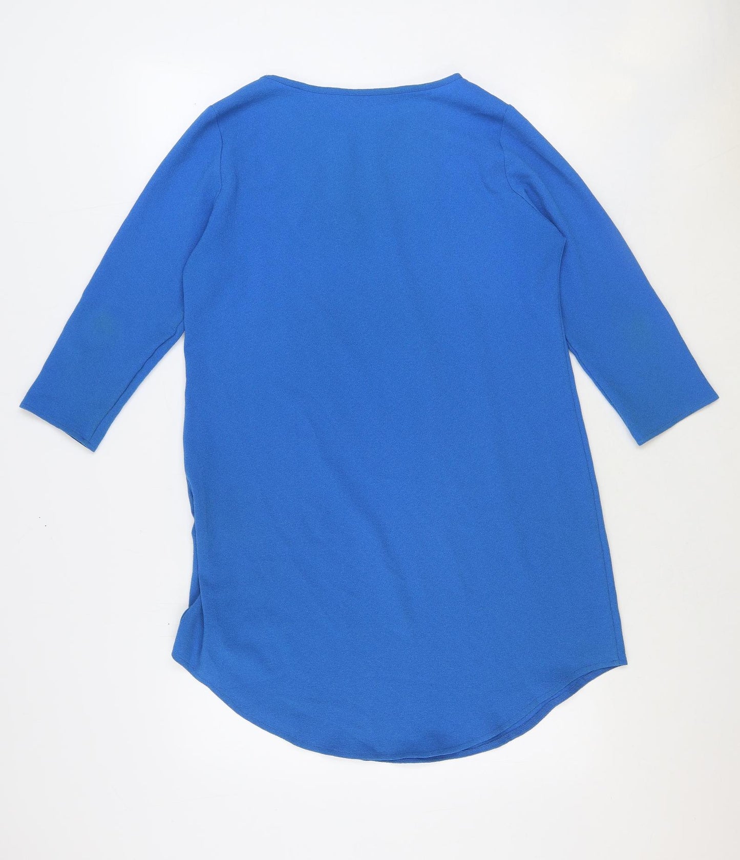 Boohoo Womens Blue Polyester Basic Blouse Size 14 Boat Neck