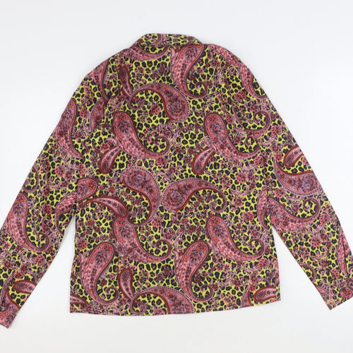 I SAW IT FIRST Womens Multicoloured Paisley Polyester Basic Button-Up Size 8 Collared
