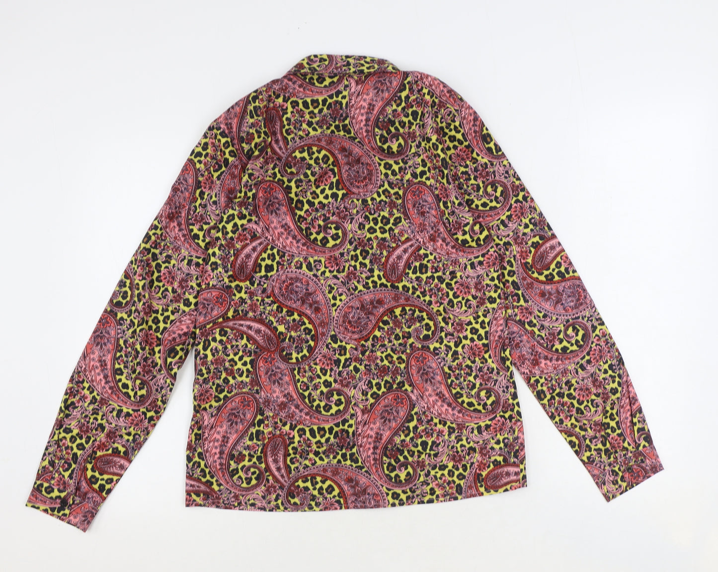 I SAW IT FIRST Womens Multicoloured Paisley Polyester Basic Button-Up Size 8 Collared