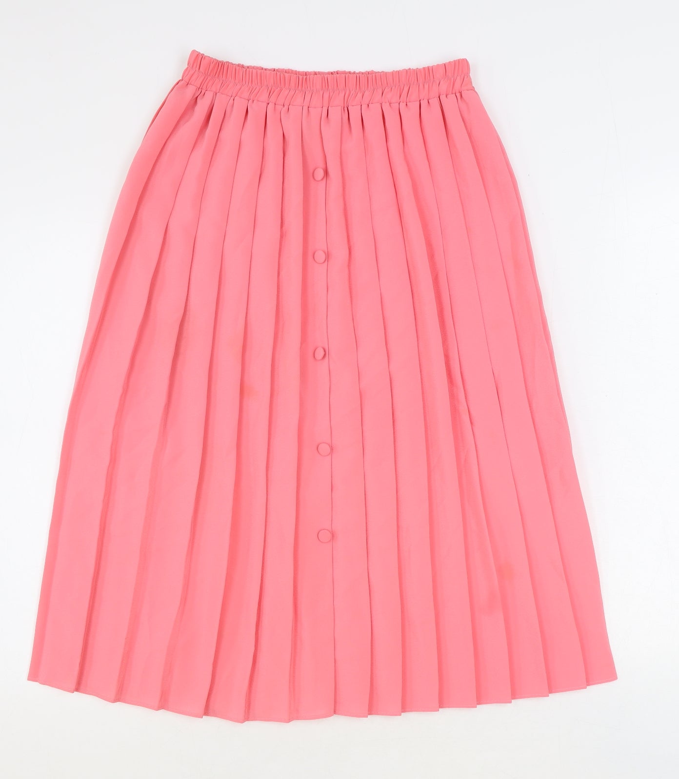 Preworn Womens Pink Polyester Pleated Skirt Size M