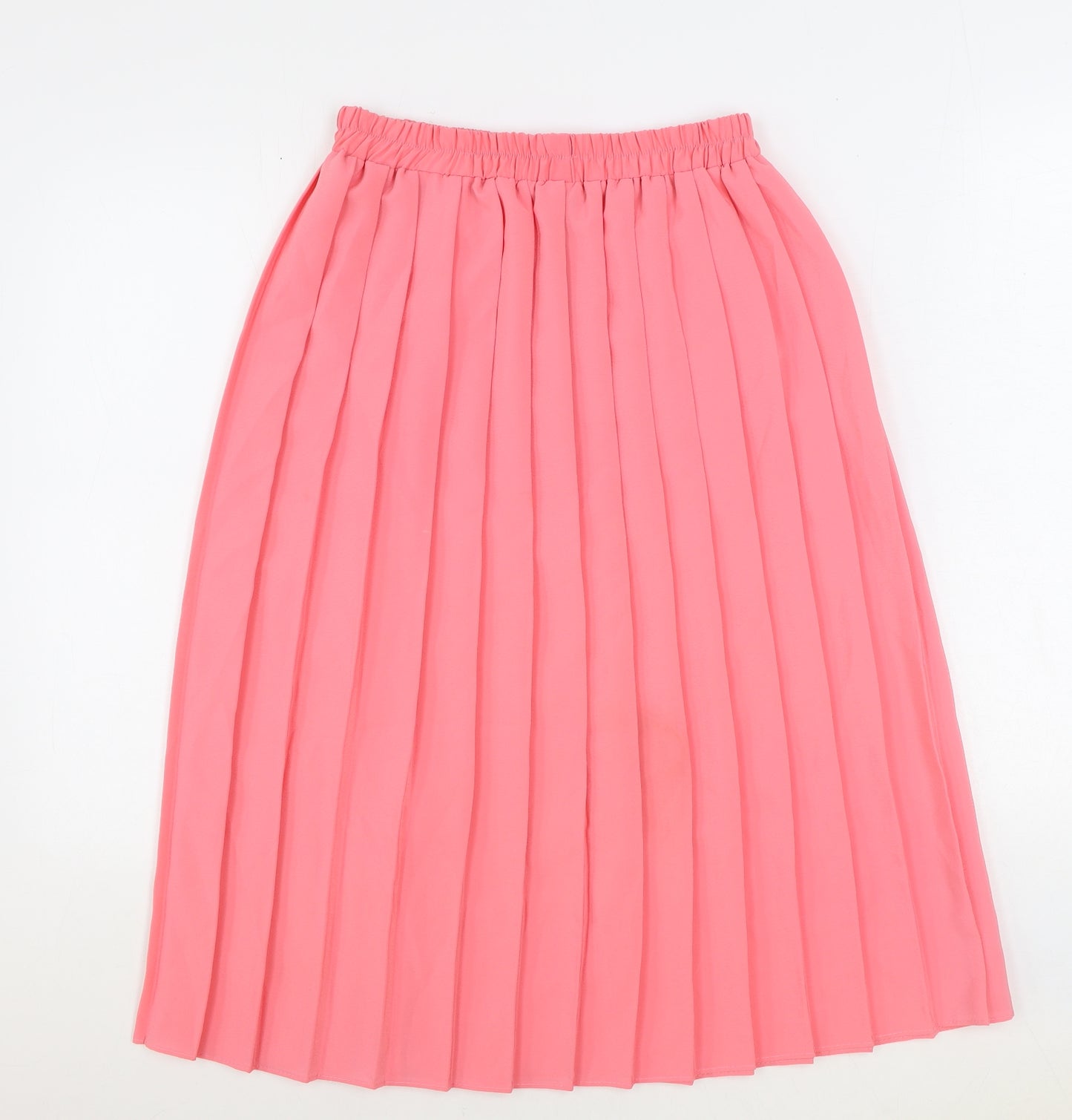 Preworn Womens Pink Polyester Pleated Skirt Size M