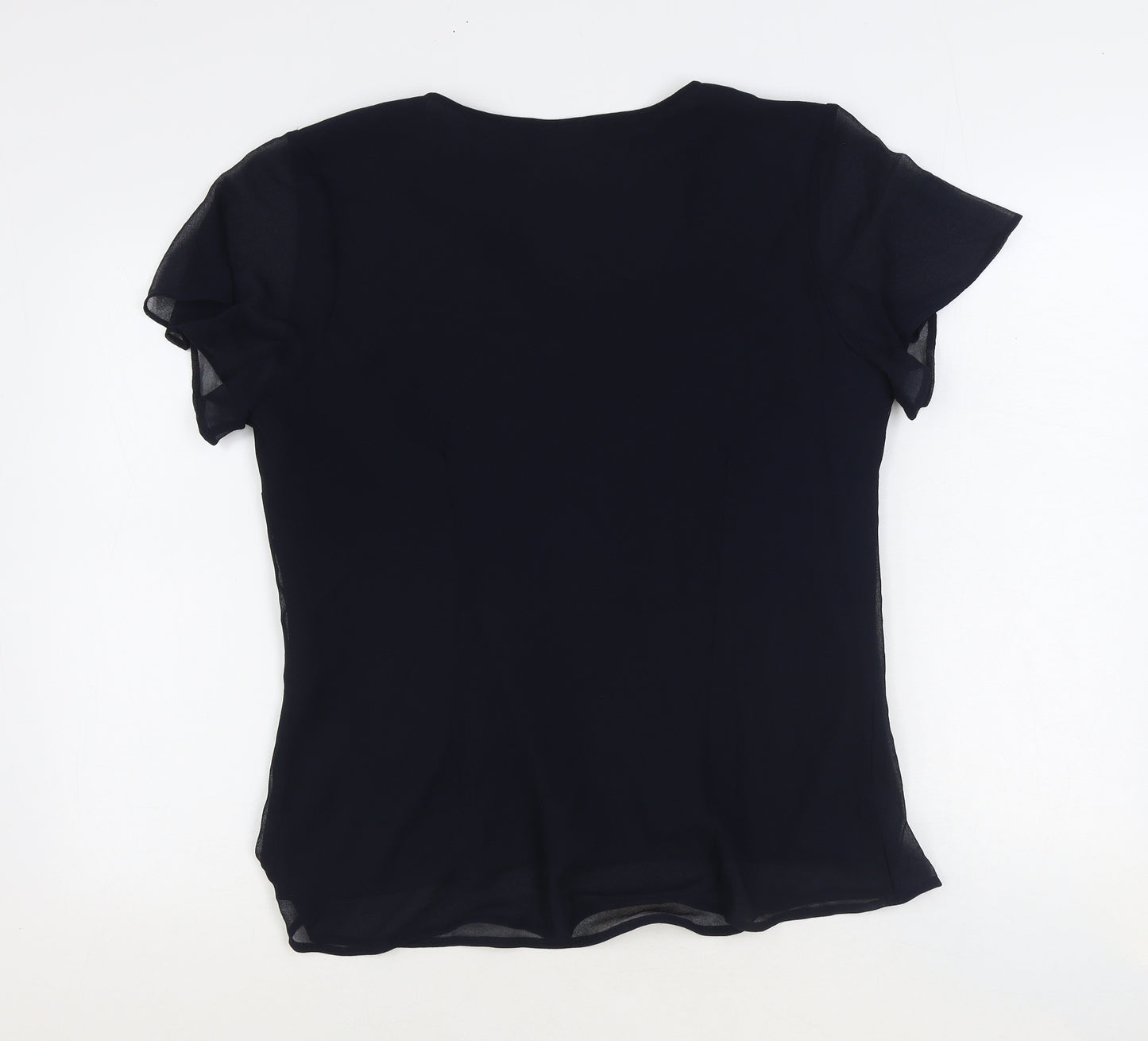 Nightingales Womens Blue Polyester Basic Blouse Size 20 V-Neck - Embellished Neckline