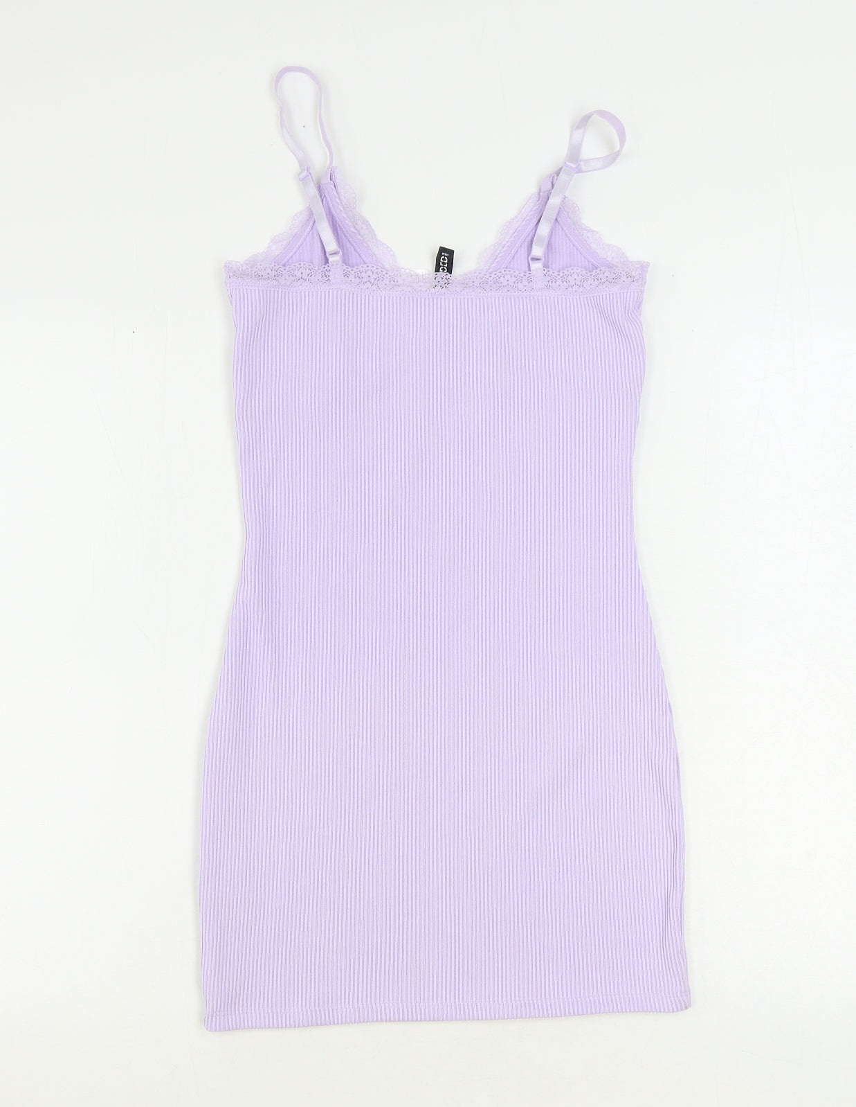 Divided by H&M Womens Purple Herringbone Polyester Slip Dress Size S V-Neck Pullover - Lace Trim